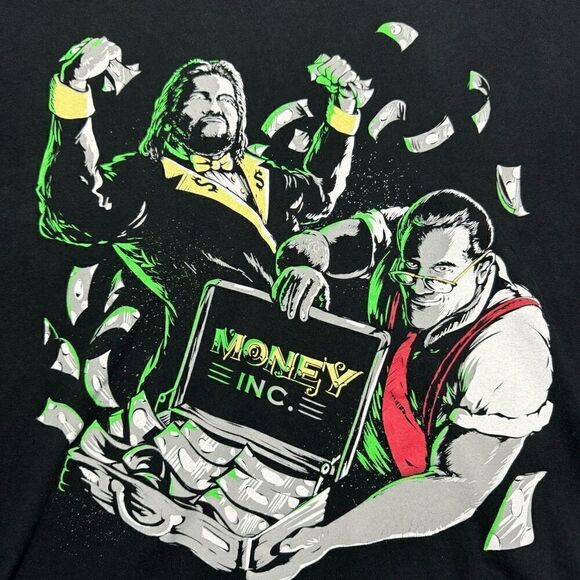 Money Inc. Ted DiBiase T-shirt L Pro Wrestling WWE WWF Black T Shirt - Picture 2 of 8
